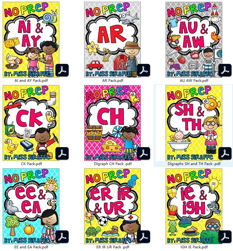 图片[1]-2400页自然拼读练习册Phonics No Prep Massive MEGA Bundle 共28册PDF-淘学学资料库