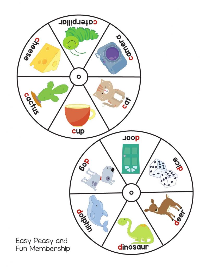 图片[2]-Alphabet-Spinner-Color字母转盘，26页PDF可打印-淘学学资料库