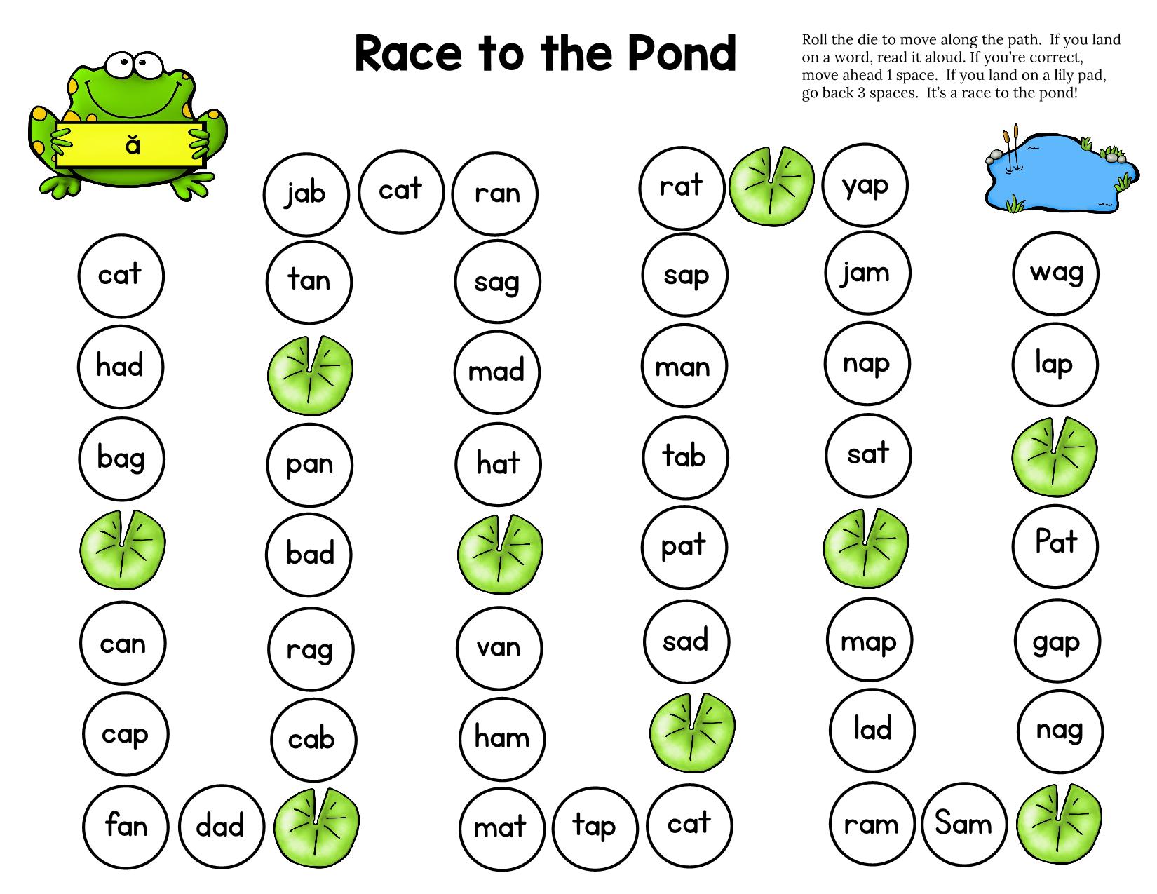 图片[1]-Race to the Pond拼读桌游，16页PDF-淘学学资料库