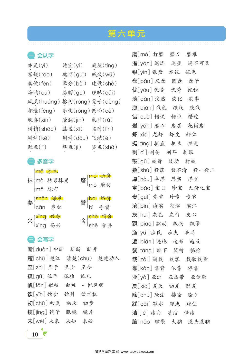 图片[3]-三年级语文上册核心考点梳理，16页PDF电子版-淘学学资料库