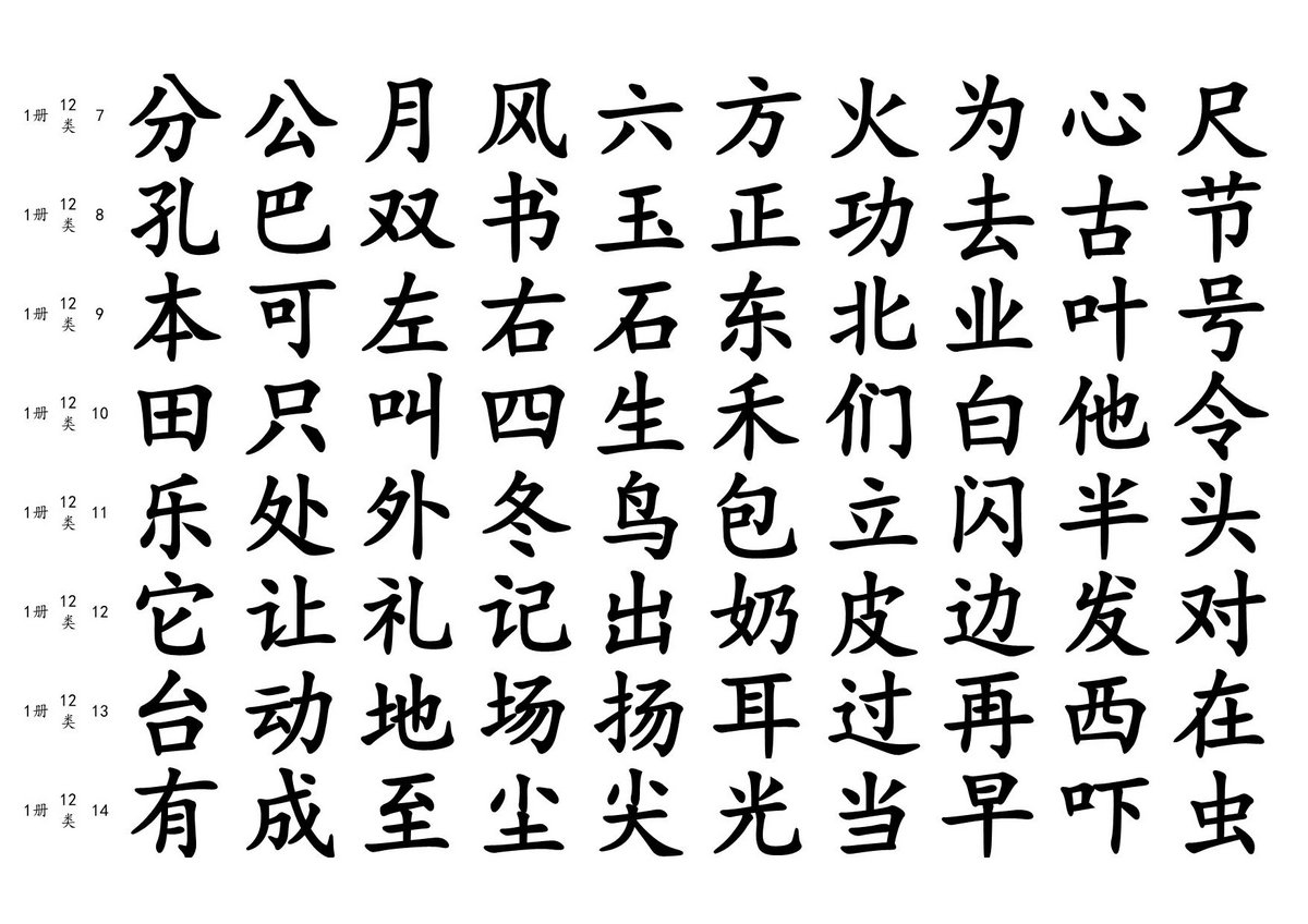 图片[2]-中文分级阅读3995测字表大字版，52页PDF电子版可打印-淘学学资料库
