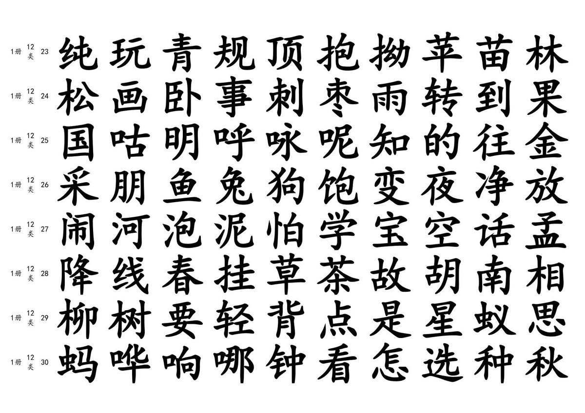 图片[4]-中文分级阅读3995测字表大字版，52页PDF电子版可打印-淘学学资料库