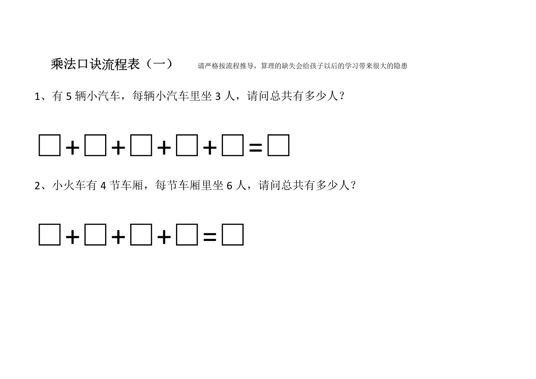 图片[1]-乘法口诀流程表，15页PDF电子版-淘学学资料库