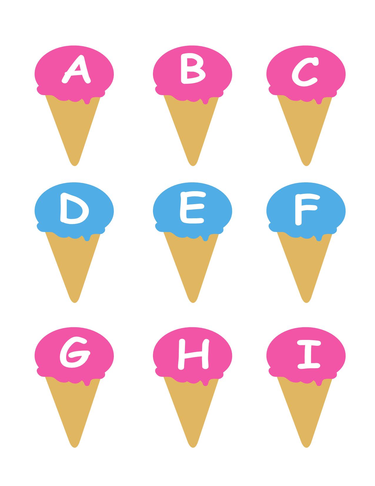 图片[2]-冰淇淋字母数字配对-(1-10页)，10页PDF-淘学学资料库