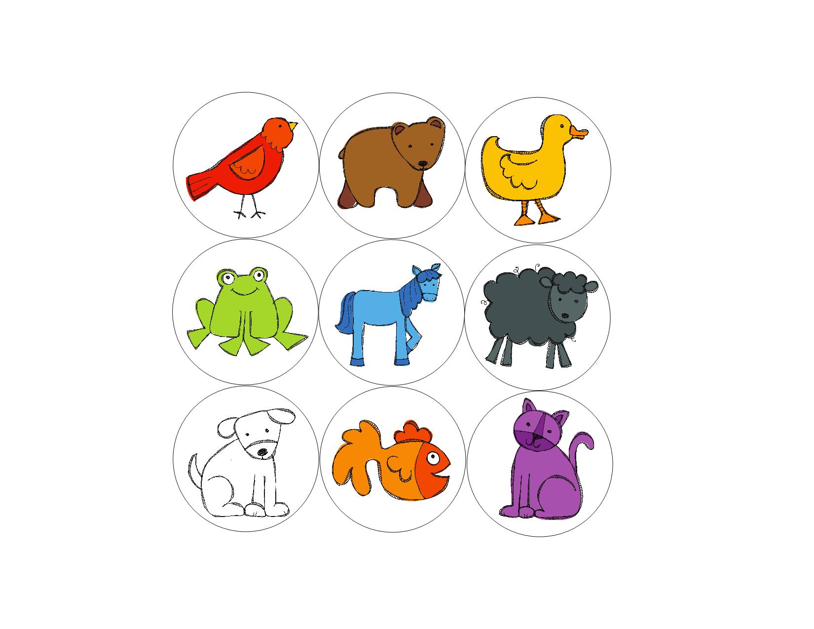 图片[2]-动物颜色配对，2页PDF-淘学学资料库