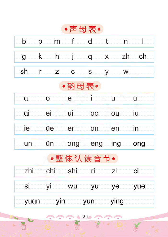 图片[1]-幼儿彩色描红：拼音描红③综合，PDF可打印-淘学学资料库