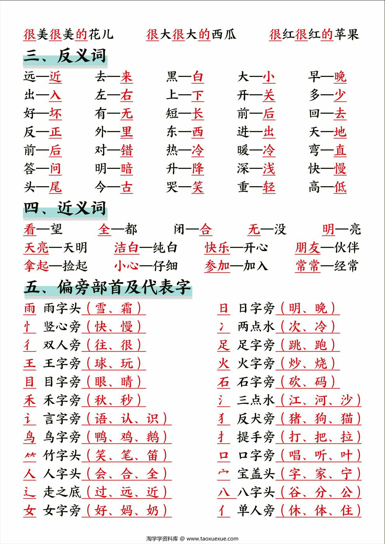 图片[2]-幼升小一年级语文上册暑假预习，8页PDF电子版-淘学学资料库
