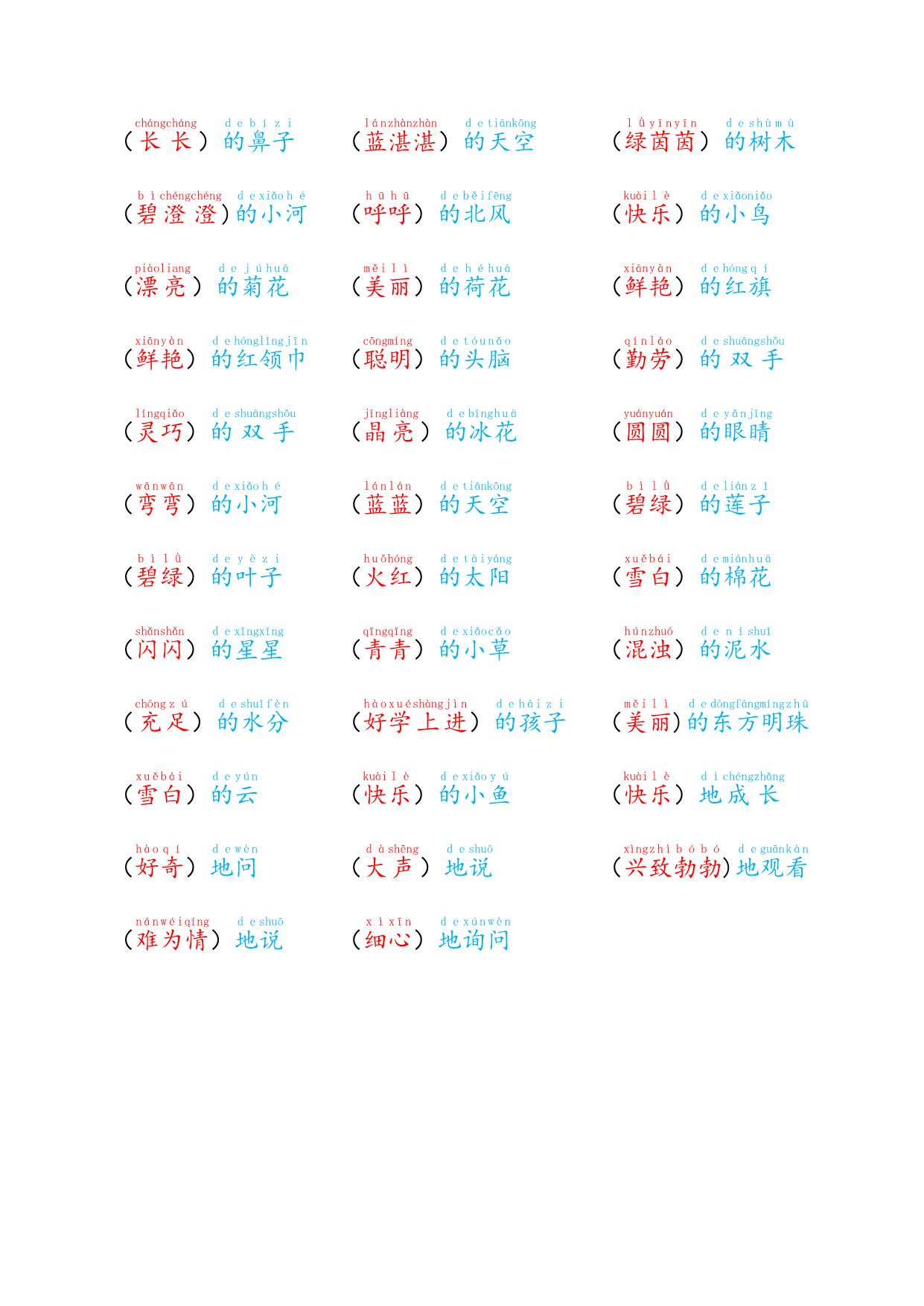 图片[2]-形容词积累，2页PDF可打印-淘学学资料库