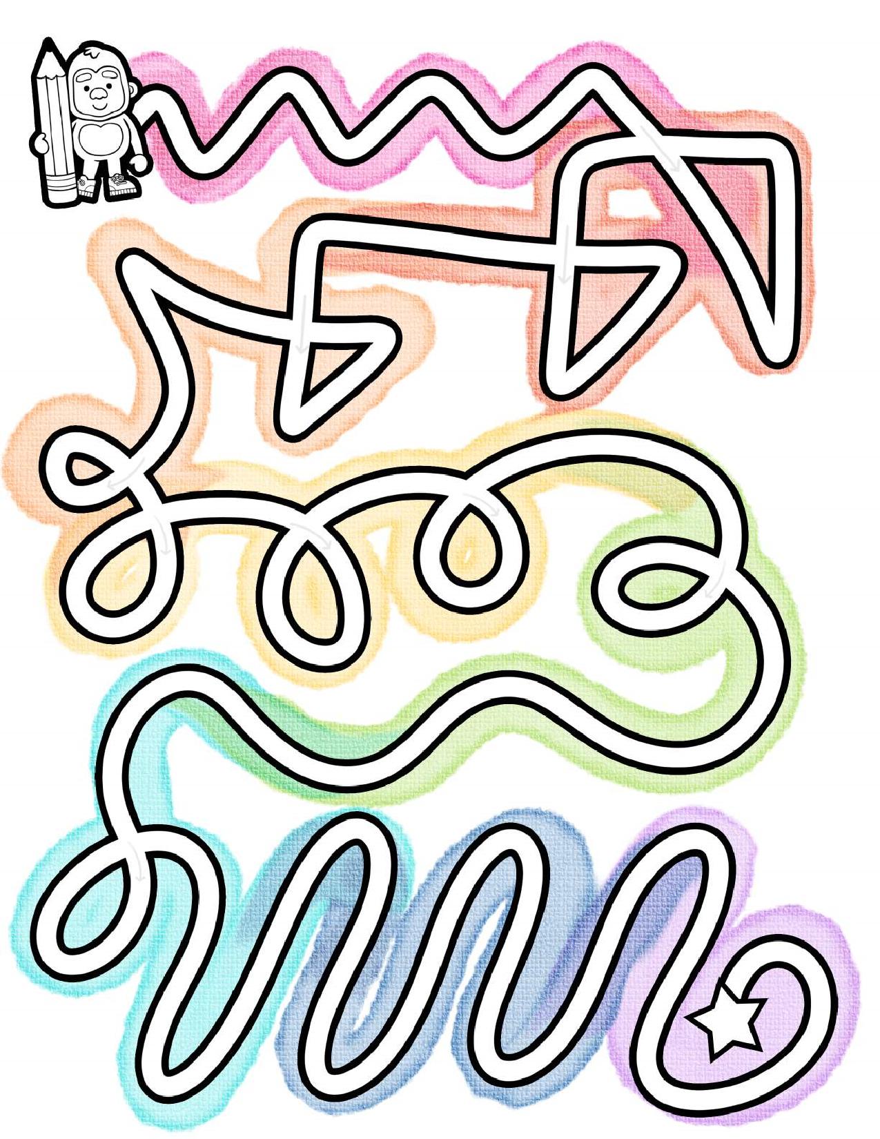 图片[3]-彩色线条运笔，5页PDF-淘学学资料库