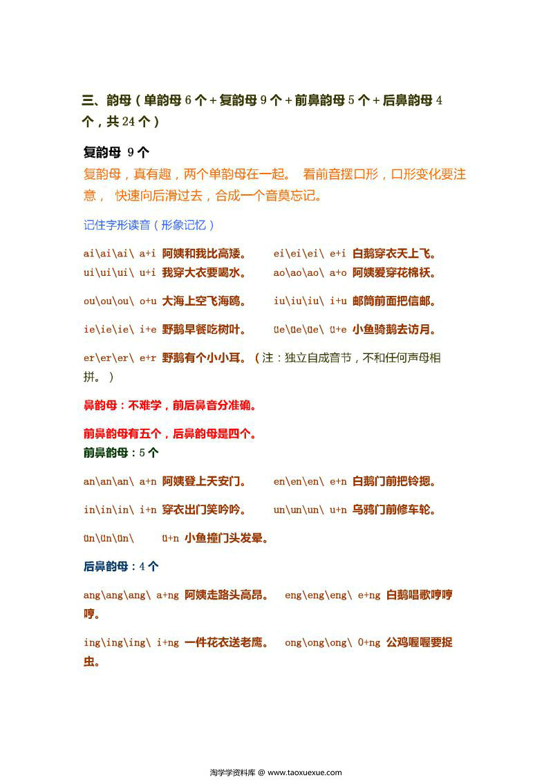 图片[8]-拼音韵母描红打印版，学习拼音练习书写，幼小衔接拼音书写练习-淘学学资料库