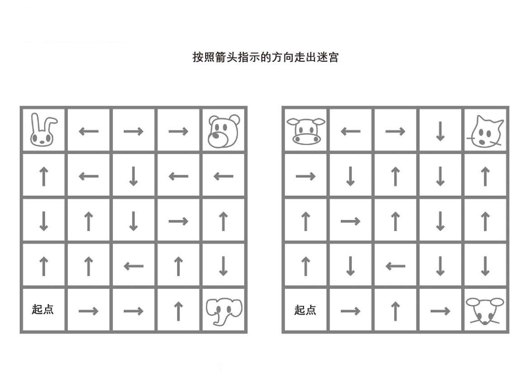 图片[3]-按照箭头指示的方向走出迷宫，5页PDF-淘学学资料库