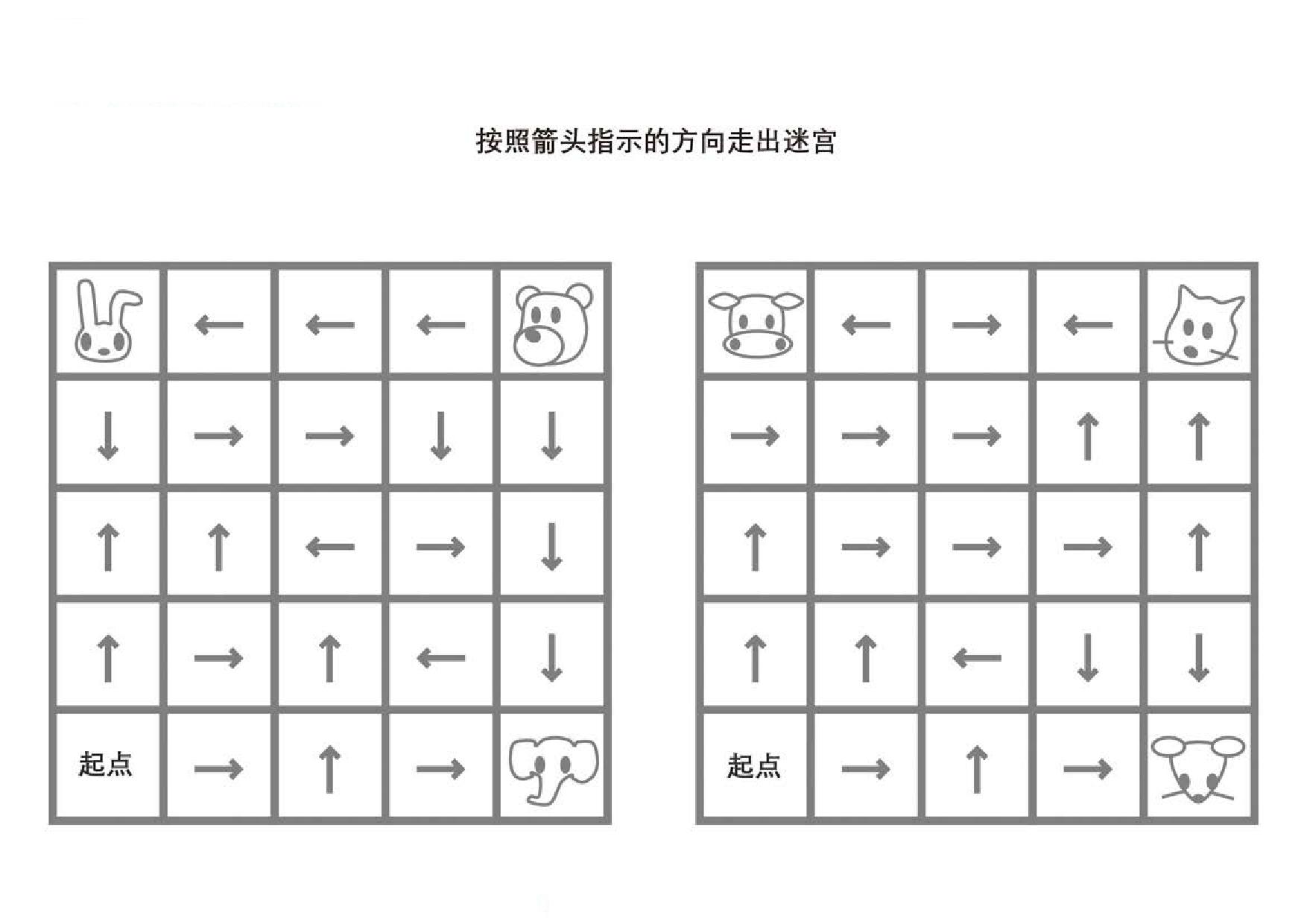 图片[5]-按照箭头指示的方向走出迷宫，5页PDF-淘学学资料库