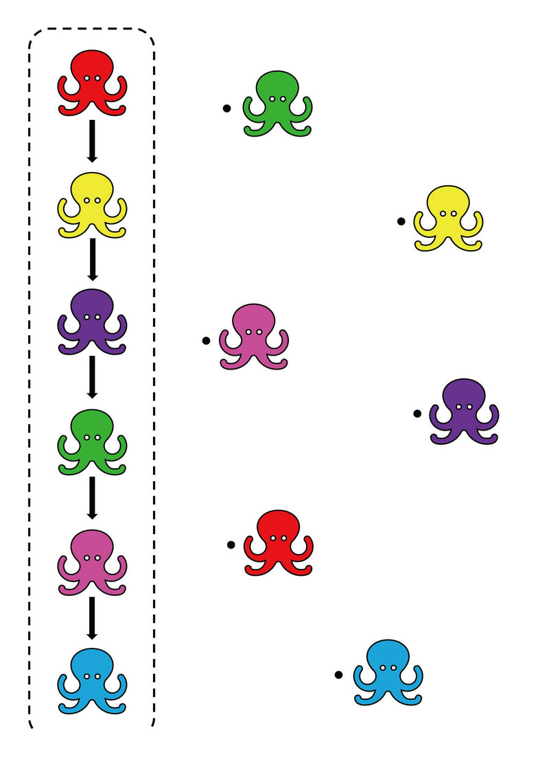 图片[1]-按照颜色顺序连接图画，8页PDF-淘学学资料库