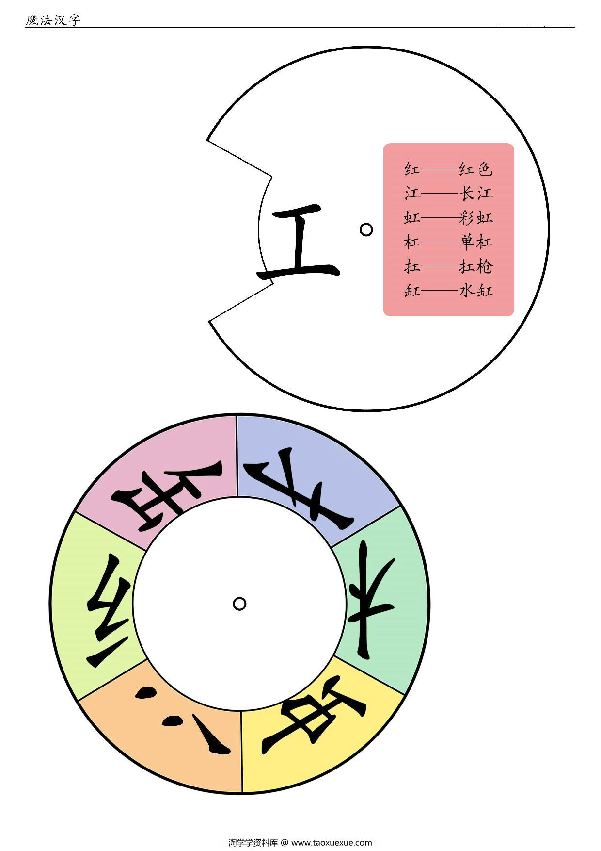图片[4]-换偏旁组新字转盘，8页PDF可打印-淘学学资料库