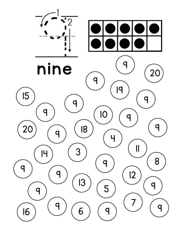 图片[3]-数字书写+找数字，样式一，幼儿数感培养训练电子版PDF打印，百度网盘下载-淘学学资料库