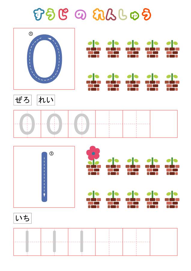 图片[1]-数字描红+识数，字帖打印，数学启蒙电子版PDF打印,百度网盘下载-淘学学资料库