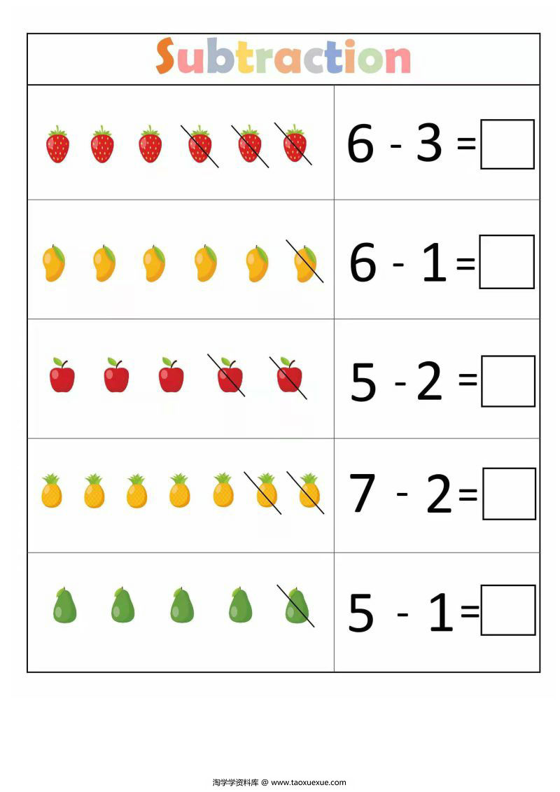 图片[8]-数学启蒙10以内加减法卡通版，幼儿学算数，素材可打印-淘学学资料库