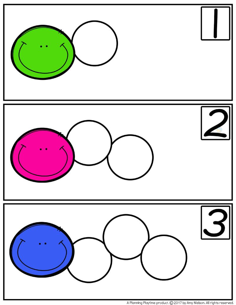 图片[2]-毛毛虫数字综合1-10 ,数学启蒙识数计数，PDF可下载-淘学学资料库