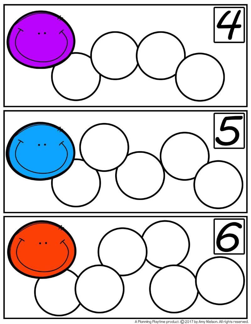 图片[3]-毛毛虫数字综合1-10 ,数学启蒙识数计数，PDF可下载-淘学学资料库