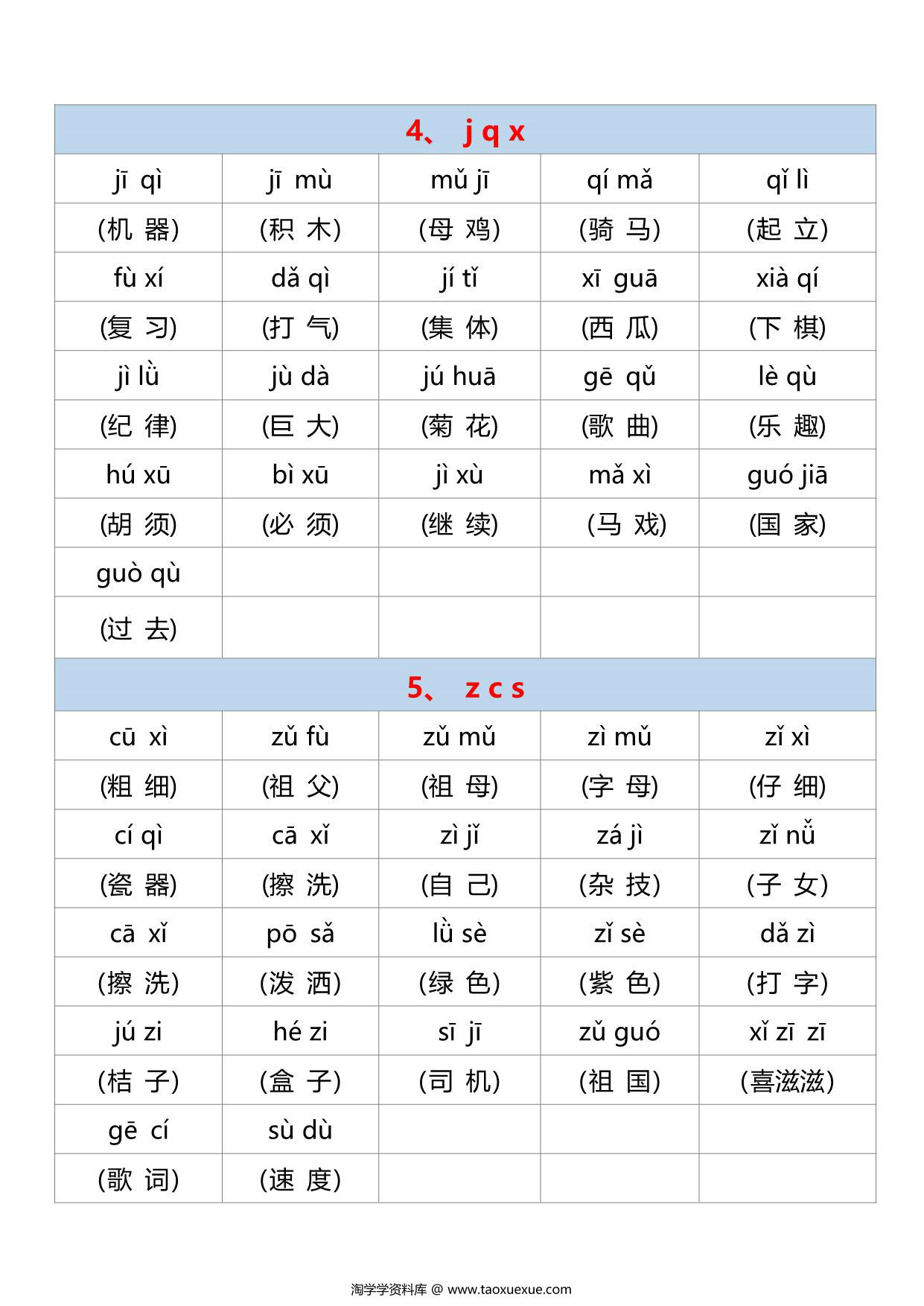 图片[3]-汉语拼音拼读练习卷，10页PDF可打印-淘学学资料库