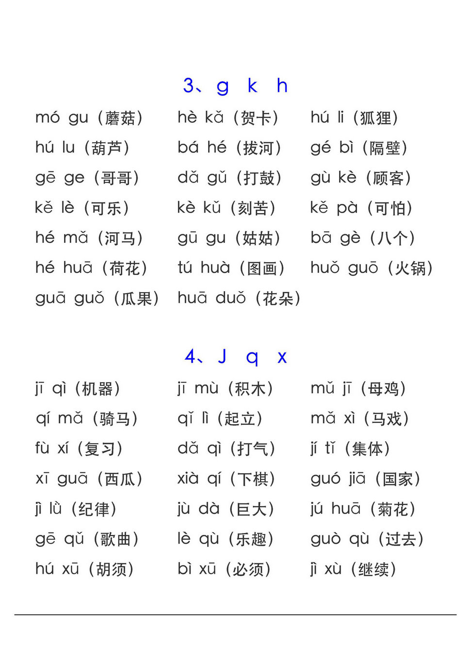 图片[3]-汉语拼音表与拼音拼读大全，11页PDF电子版可打印-淘学学资料库