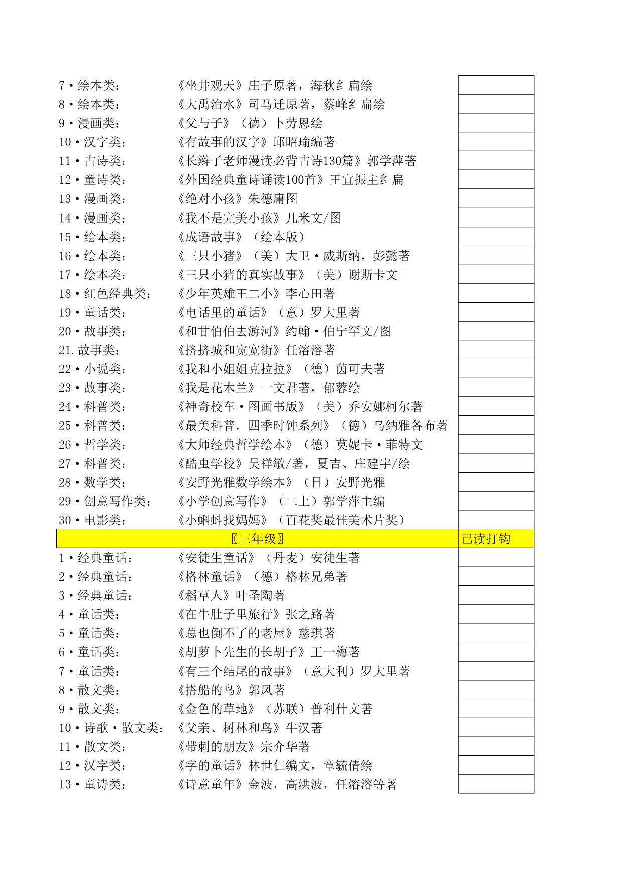 图片[2]-清华附小推荐1-6年级必读书，6页PDF-淘学学资料库