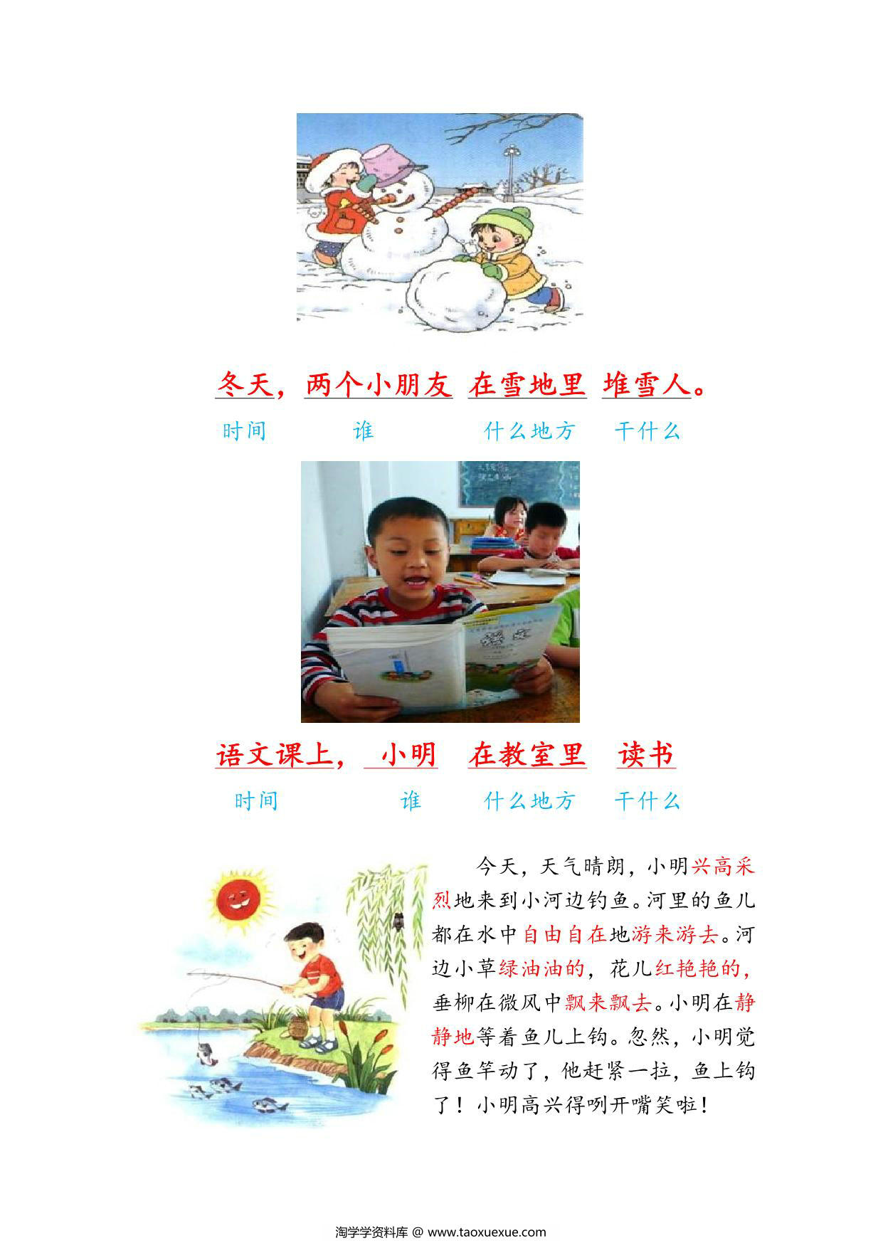 图片[1]-看图写话范文讲解，10页PDF可打印-淘学学资料库