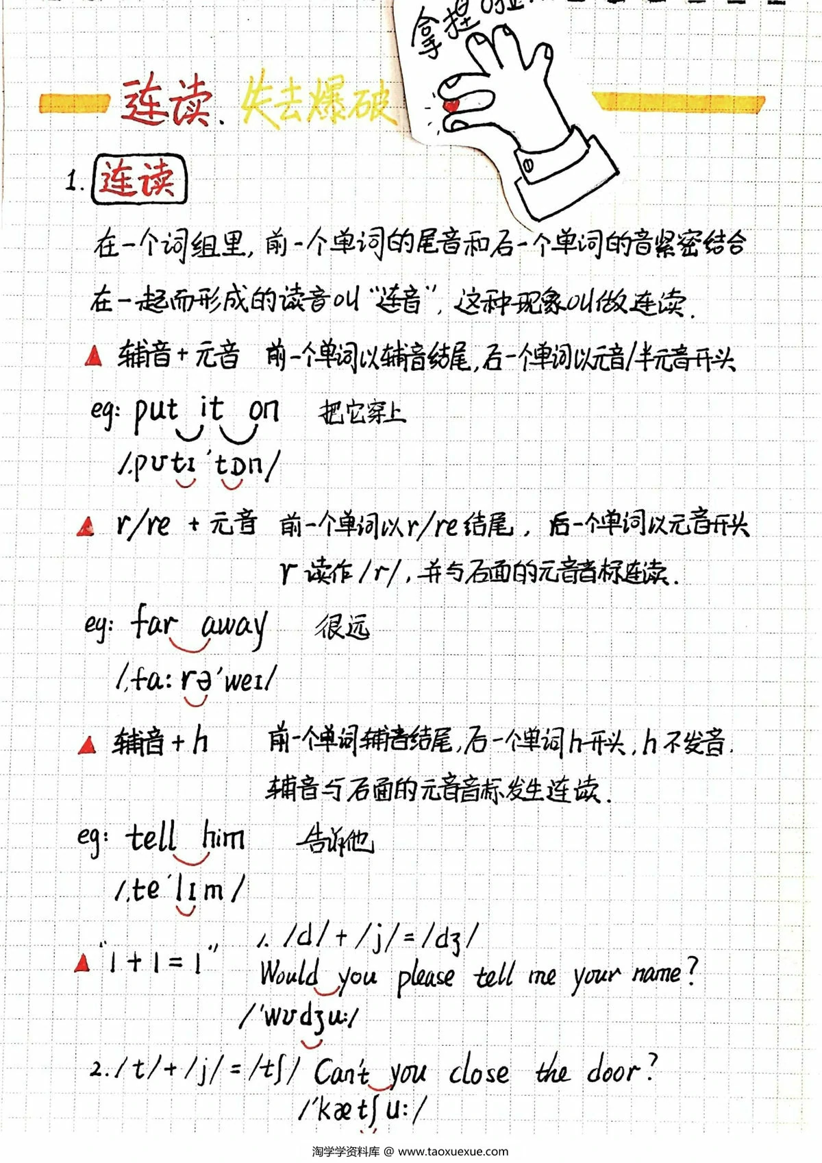 图片[3]-自然拼读音标笔记，14页PDF电子版-淘学学资料库