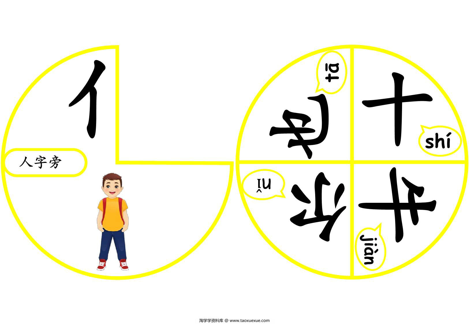 图片[4]-转盘部首转盘制作，10页PDF可打印-淘学学资料库